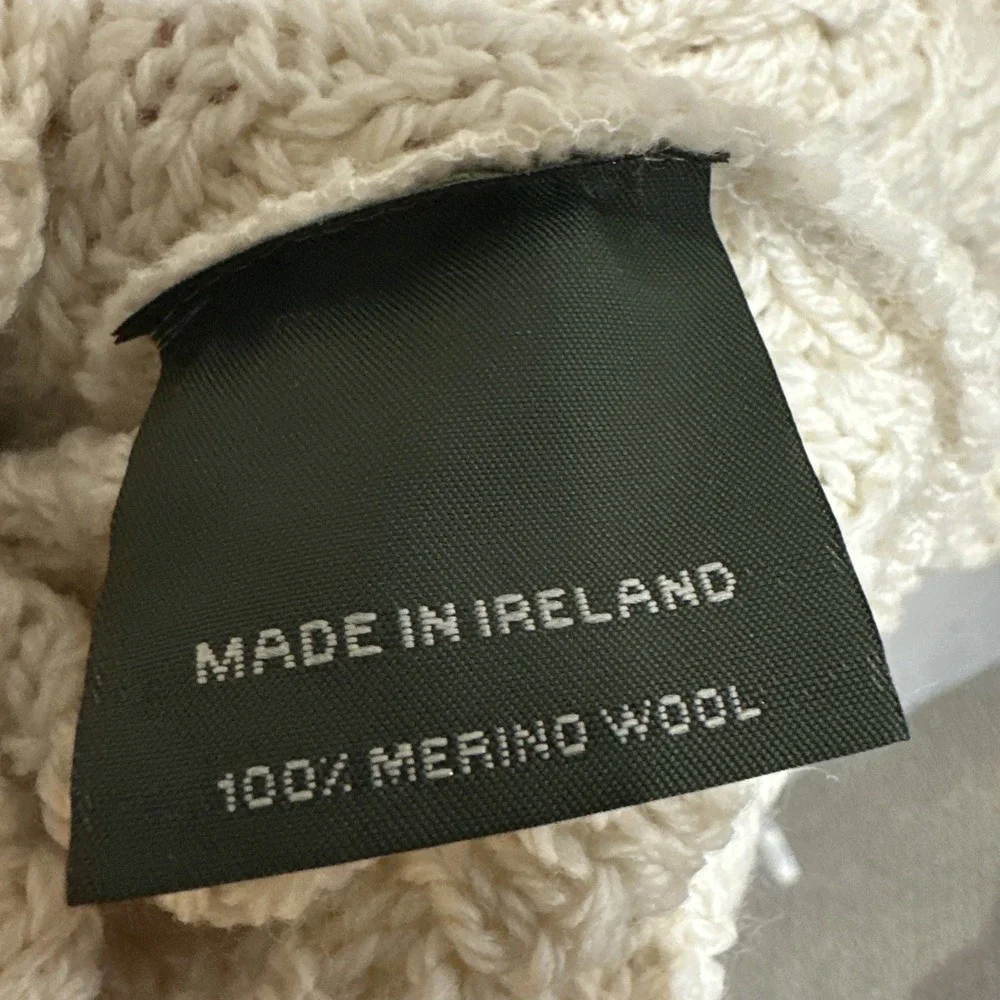 Aran Irish Men's Merino Wool Sweater Cable Knit Traditional Fisherman Pullover